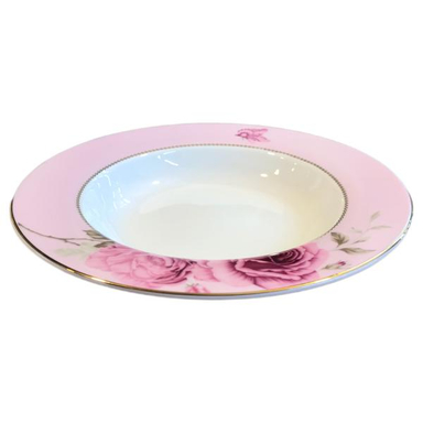 بشقاب خورش خوری چینی زرین ایران مدل رُز فلاور بسته 6 عددی