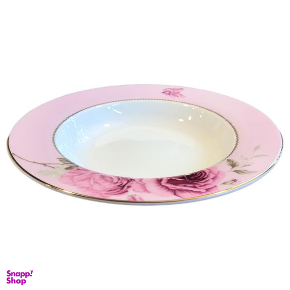 بشقاب خورش خوری چینی زرین ایران مدل رُز فلاور بسته 6 عددی