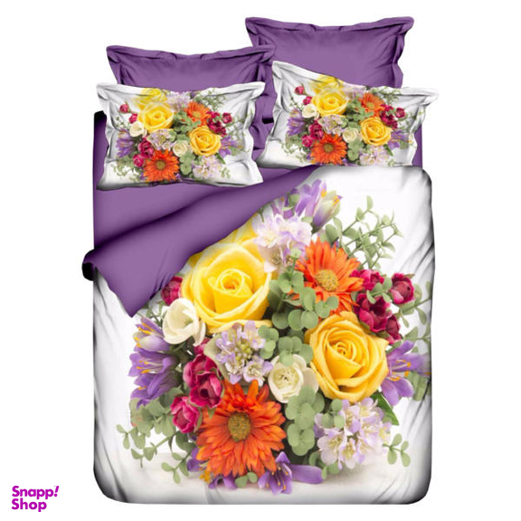 سرویس ملحفه ژوان ژوزه مدل Flower دو نفره 6 تکه