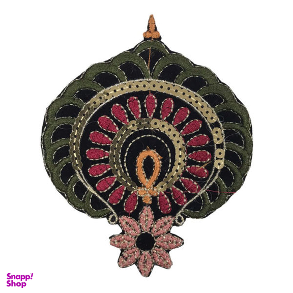 تکه دوزی لباس مدل گل گرد بزرگ