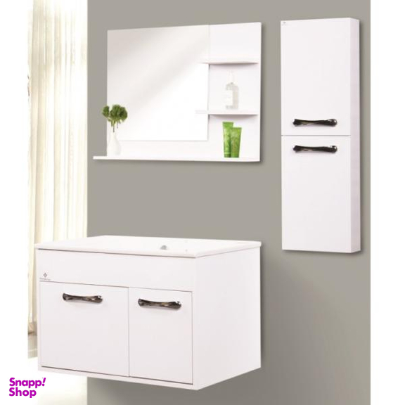 ست کابینت و روشویی بومرنگ مدل فلورانس به همراه آینه و باکس