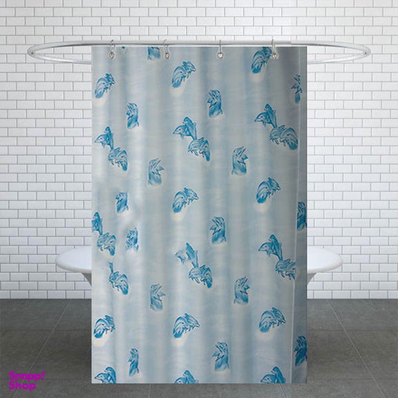 پرده حمام دلفین کد Ev-7085 سایز 200×180 سانتی متر