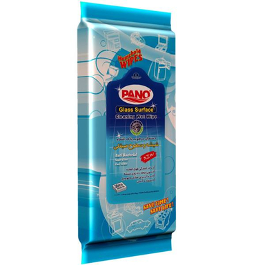 دستمال مرطوب پانو مخصوص شیشه و سطوح صیقلی بسته 36 عددی