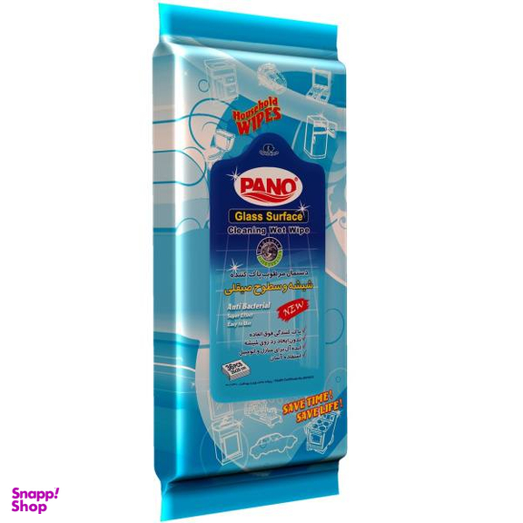 دستمال مرطوب پانو مخصوص شیشه و سطوح صیقلی بسته 36 عددی