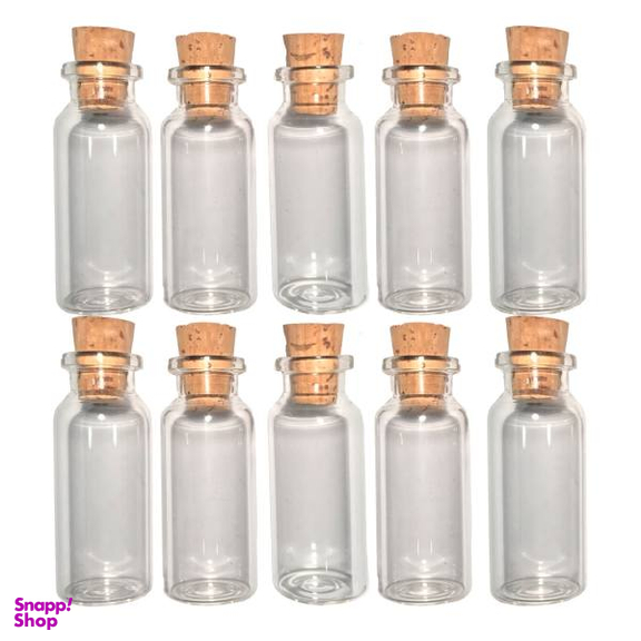 بطری با درب چوب پنبه مدل 15 سی سی - بسته 10 عددی