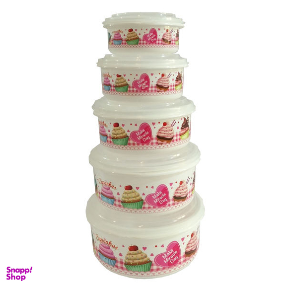 ظرف نگهدارنده فرش کیپس (Fresh Keeps) مدل N04 مجموعه 5 عددی
