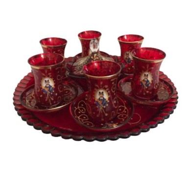 سرویس چای خوری 15 پارچه طرح شاه عباسی کد صفوی