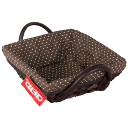 سبد حصیری خالدار دسته دار آلفا مدل 307B سایز کوچک