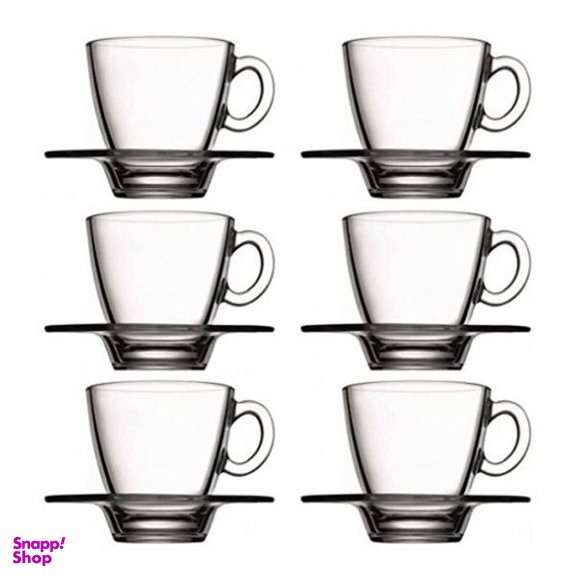 ست فنجان و نعلبکی پاشاباغچه مدلAqua کد 95040 -بسته 6 عددی