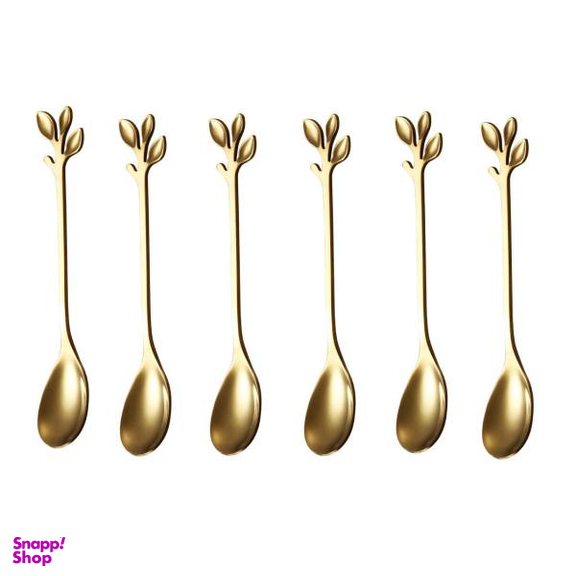 قاشق چای خوری مدل برگ کد 00601 مجموعه 6 عددی
