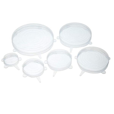 درپوش ظرف مدل سیلیکونی مجموعه 6 عددی