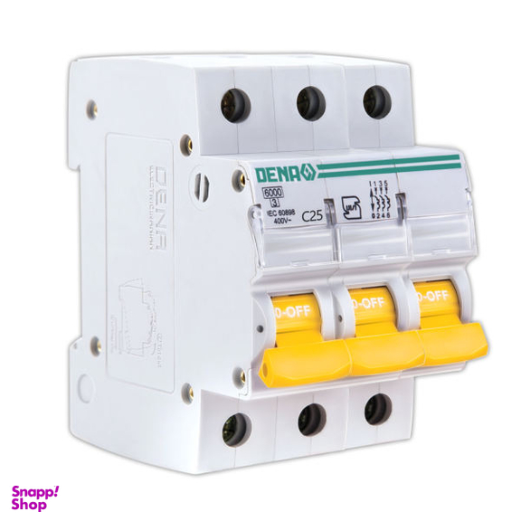 فیوز مینیاتوری سه پل 25 آمپر دنا الکتریک ایرانیان مدل C25-6KA-3P