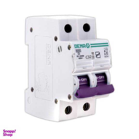 فیوز مینیاتوری دو فاز 32 آمپر دنا الکتریک ایرانیان مدل C32-6KA-2P