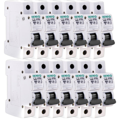 فیوز مینیاتوری تک فاز 16 آمپر دنا الکتریک ایرانیان مدل C16-6KA-12Pcs بسته 12عددی