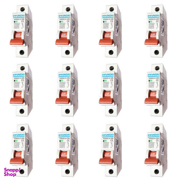 فیوز مینیاتوری تک فاز 16 آمپر هیوندای کد C16 بسته 12 عددی
