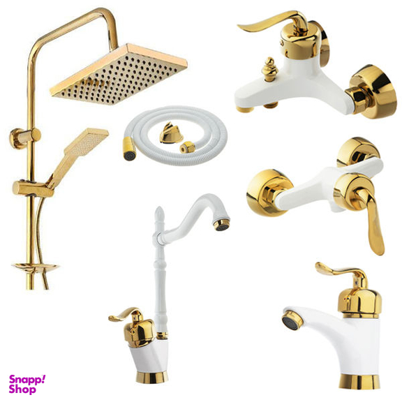 ست شیرآلات فراست پویا مدل قاصدک فانتزی ST به همراه شلنگ توالت و دوش حمام