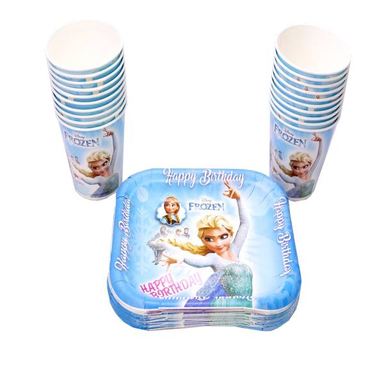 پیش دستی و لیوان یکبار مصرف ایرسا مدل Frozen بسته 20 عددی