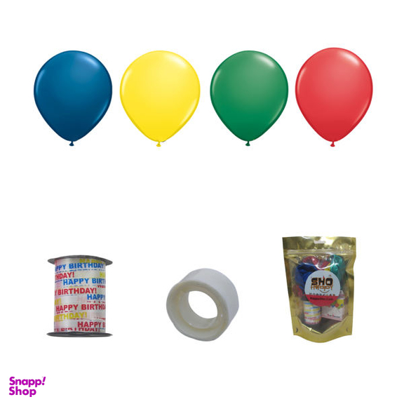 پک بادکنک آرایی چهار رنگ هپی شو مدل 12 سایز 120