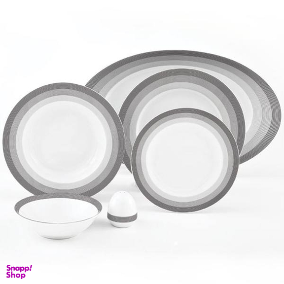 سرویس غذاخوری 28 پارچه چینی زرین ایران سری ایتالیا اف مدل Silverliner 2 درجه یک