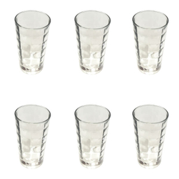 لیوان زنگان گلس سری آکوا مدل خشتی کد 1112 بسته 6 عددی