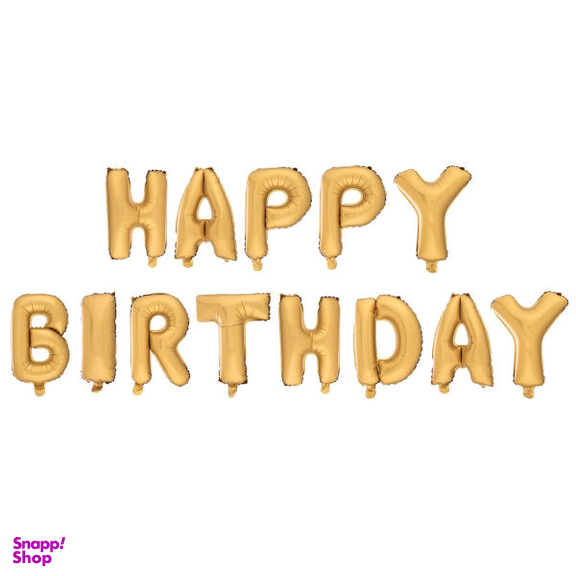 بادکنک بانیبو مدل Gold Happy Birthday سایز 150