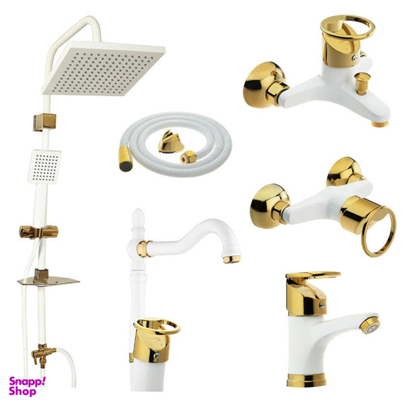 ست شیرآلات فراست پویا مدل تیدا 7002 به همراه شلنگ توالت و دوش حمام