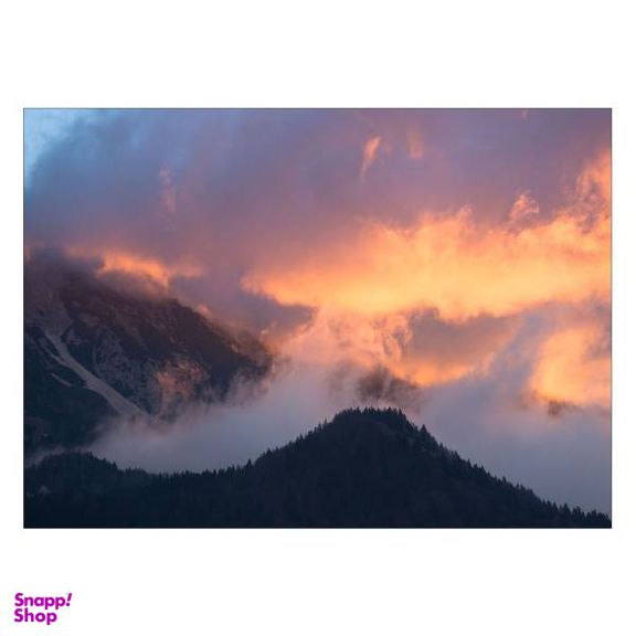 تابلو شاسی ونسونی طرح Cloudy Mountain سایز 30x40 سانتی متر