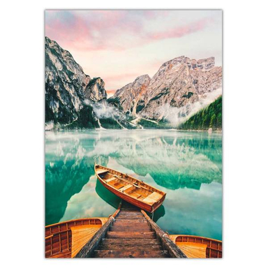 تابلو شاسی ونسونی طرح Lake of Mountain سایز 70 × 50 سانتی متر