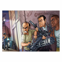 تابلو شاسی ونسونی طرح GTA V Comic سایز 30x40