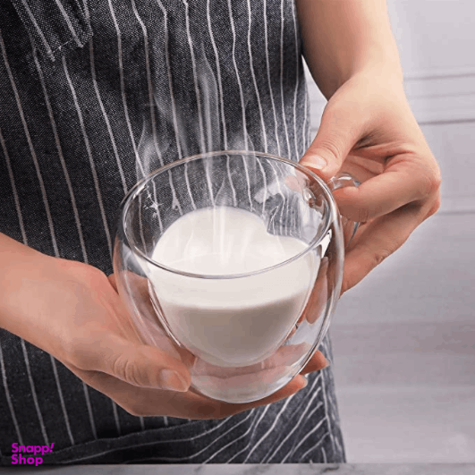 لیوان دوجداره مدل قلبی گنجایش 260 سی سی کد 4570