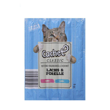 اسنک تشویقی گربه کچت (Cachet) مدل Lachs And Forelle بسته 5 عددی