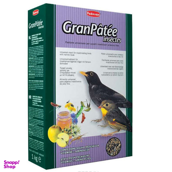 غذای مرغ مینا پادوان مدل Gran Patee Insectes وزن 1 کیلوگرم