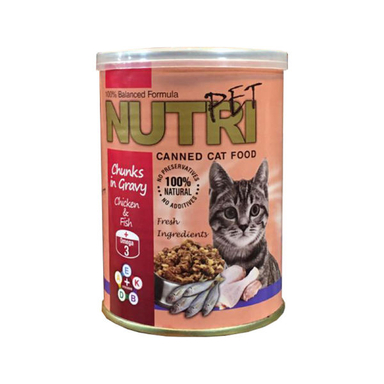 کنسرو غذای گربه نوتری پت (Nutripet) مدل Chicken Fish حاوی ویتامین وزن 425 گرم