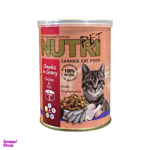 کنسرو غذای گربه نوتری پت (Nutripet) مدل Chicken Fish حاوی ویتامین وزن 425 گرم