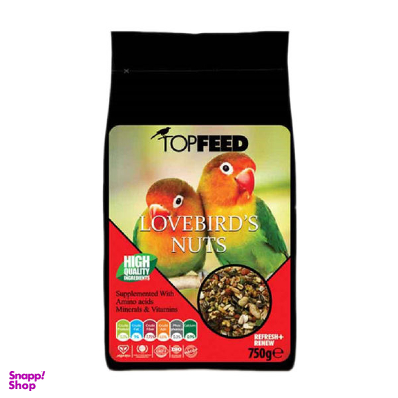 غذای خشک طوطی برزیلی تاپ فید مدل Love Bird Nuts وزن 750 گرم