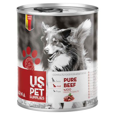 کنسرو غذای سگ یو اس پت کد 020 وزن 800 گرم