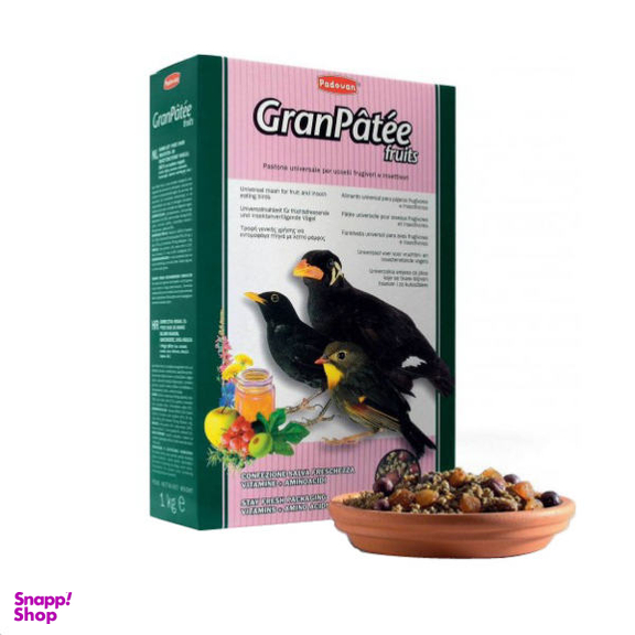 غذای خشک مرغ مینا پادوان مدل Granpatee Fruits وزن یک کیلوگرم