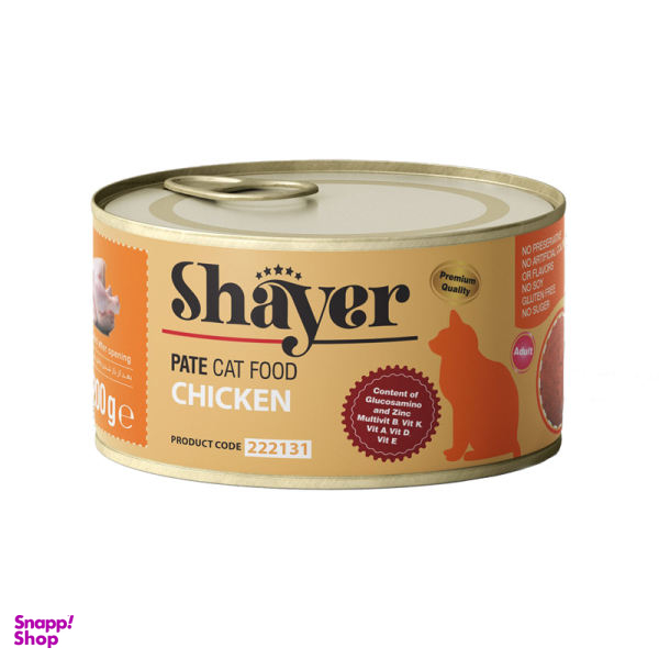 کنسرو غذای گربه شایر (Shayer) مدل Chicken وزن 200 گرم