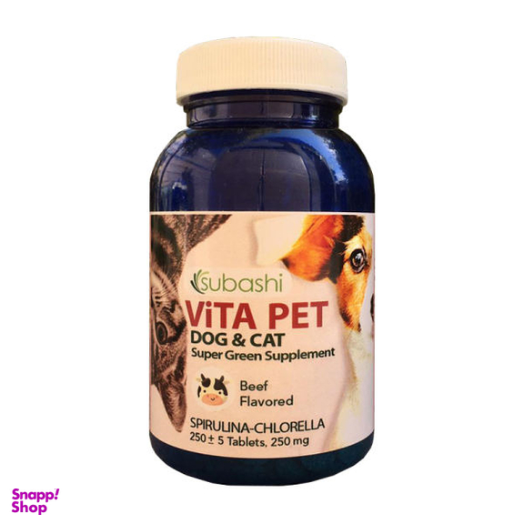 قرص مکمل غذای سگ و گربه سوباشی مدل Vita Pet Beef Flavor وزن 95 گرم بسته 250 عددی