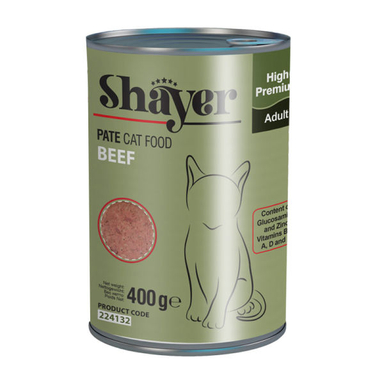 کنسرو غذای گربه شایر (Shayer) مدل Beef وزن 400 گرم