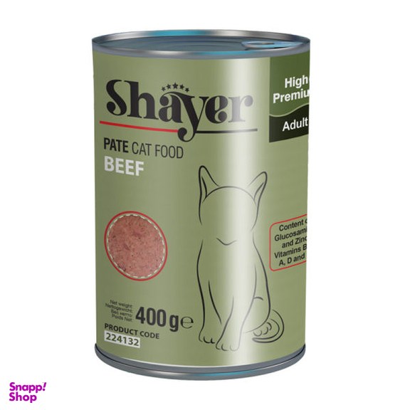کنسرو غذای گربه شایر (Shayer) مدل Beef وزن 400 گرم