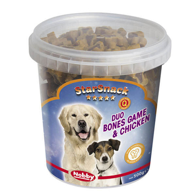 تشویقی سگ نوبی مدل Bones Starsnack Game And Chicken وزن 500 گرم