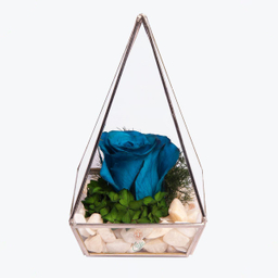 آبگینه هرم تک گل رز جاودان