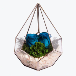 آبگینه هرم دو گل رز جاودان