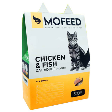 غذای خشک گربه مفید (Mofeed) مدل Poultry & Fish وزن 500 گرم