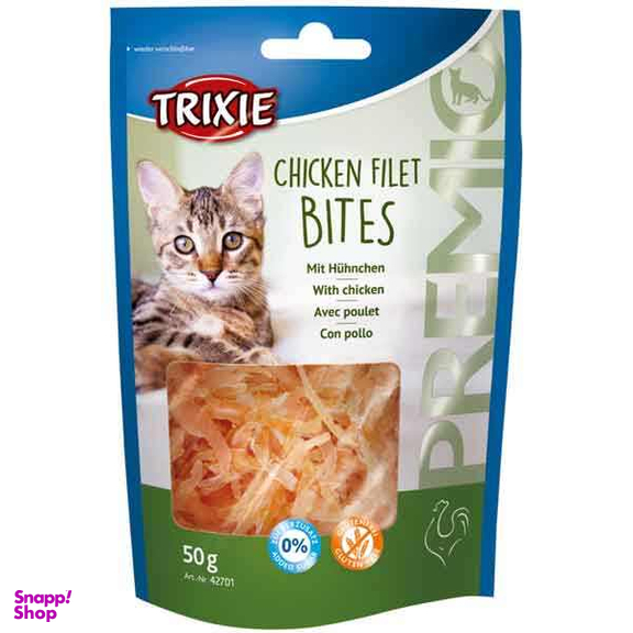تشویقی گربه تریکسی مدل Chicken Filet Bites کد 42701 وزن 50 گرم