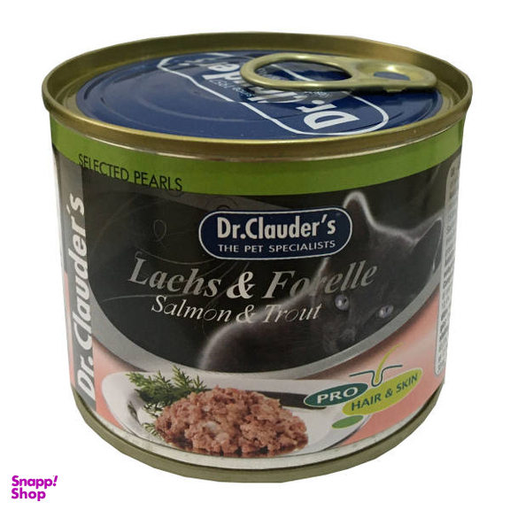 کنسرو غذای گربه دکتر کلادرز مدل Salmon & Trout وزن 200 گرم