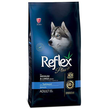 غذای سگ بالغ نژاد متوسط و بزرگ رفلکس پلاس مدل سالمون With Salmon وزن 3 کیلوگرم