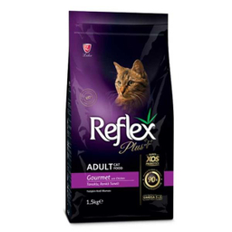 غذای خشک گربه بالغ رفلکس پلاس (Reflex Plus) مدل گورمت وزن 1.5 کیلوگرم