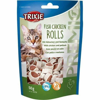غذای تشویقی گربه تریکسی مدل Fish Chicken Rolls وزن 50 گرم